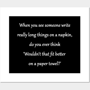 Funny 'Writing on a Napkin" Joke Posters and Art